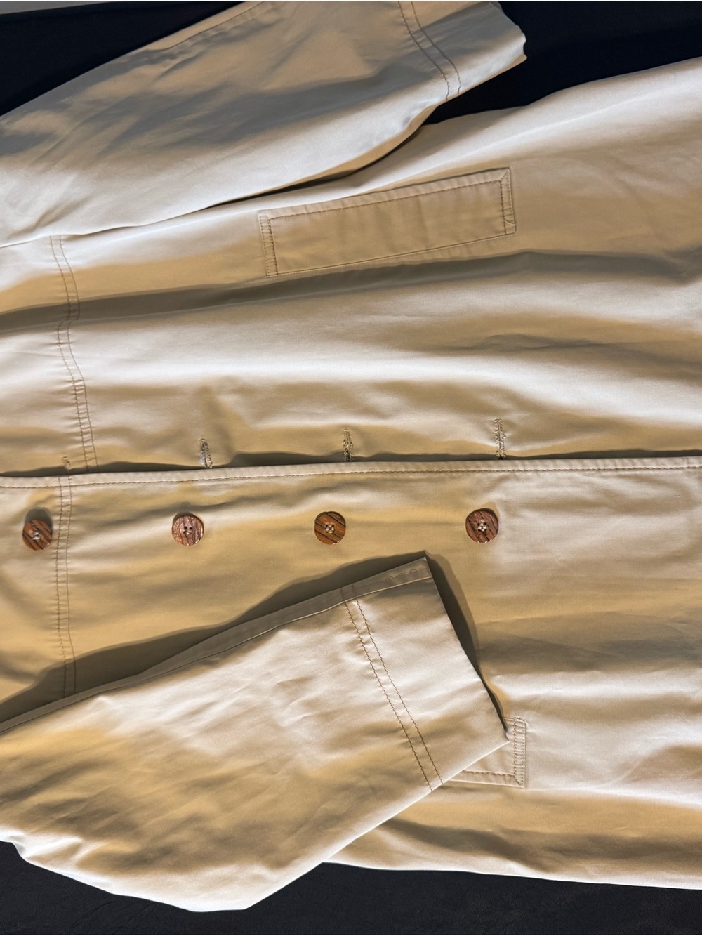 London Fog Light Beige Double-Breasted Trench Coat